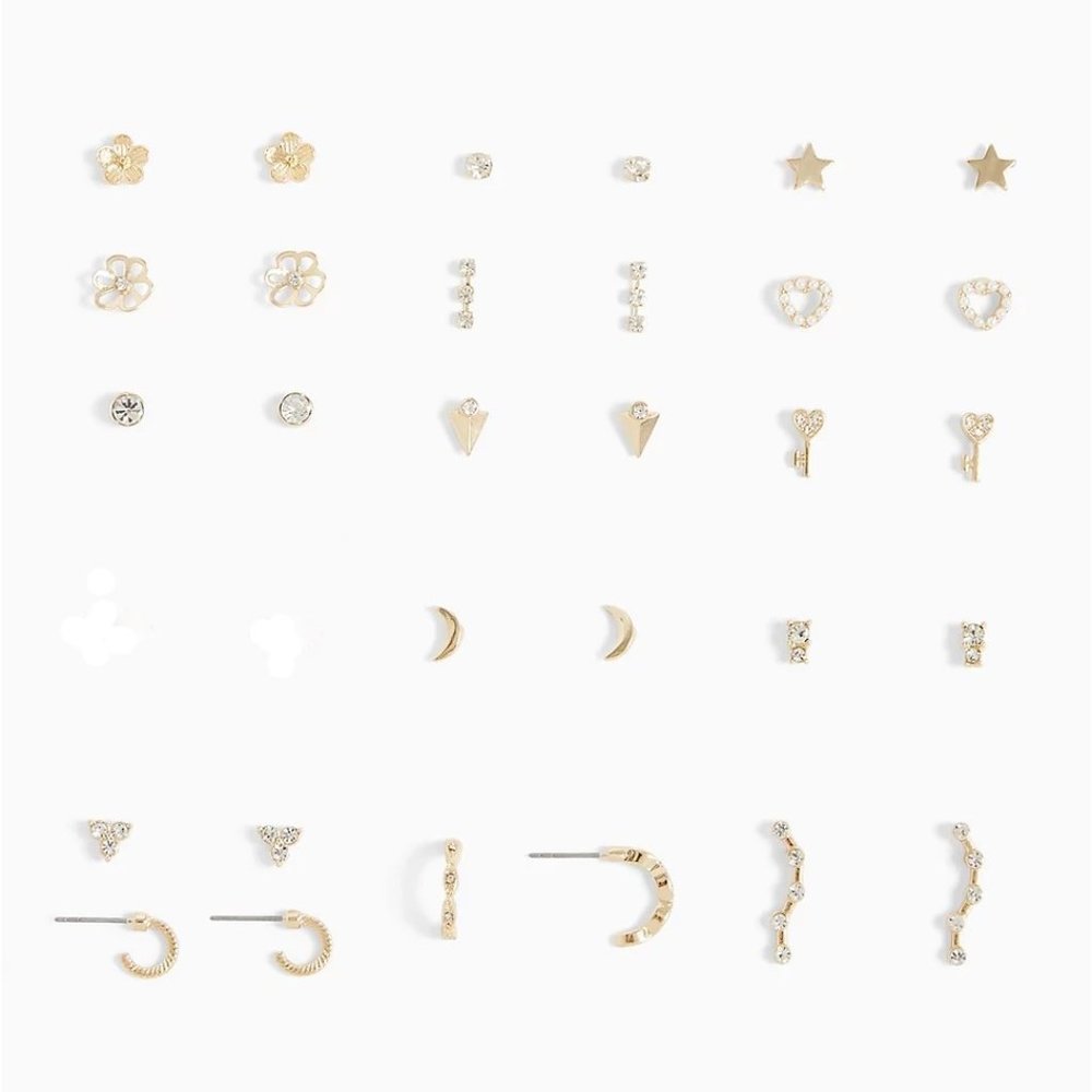 Torrid GOLD-TONE FLORAL STUD EARRINGS SET